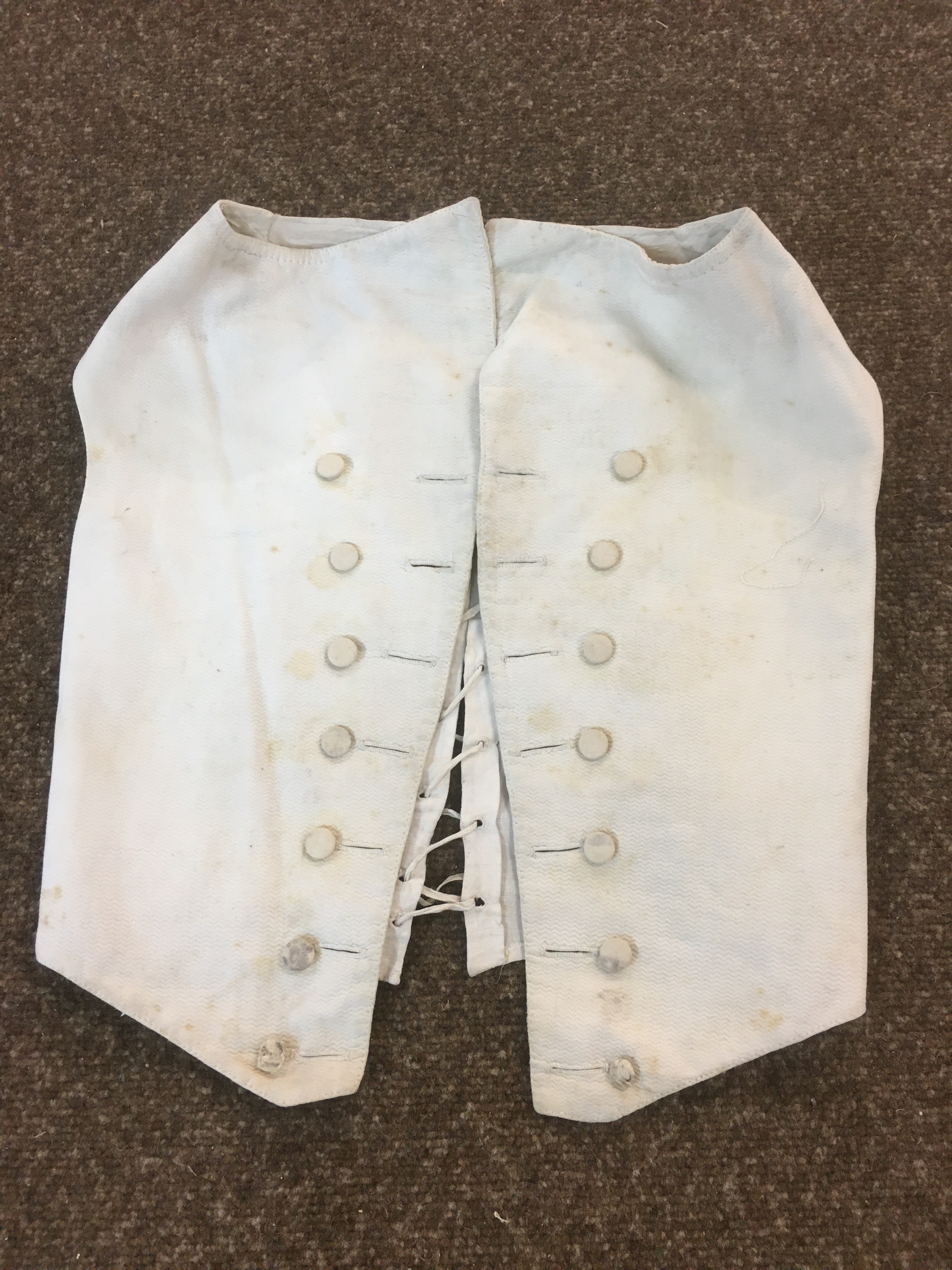 19THC GENTS TROUSERS a pair of cream linen gentleman's trousers with brass button fastening, also - Image 3 of 13