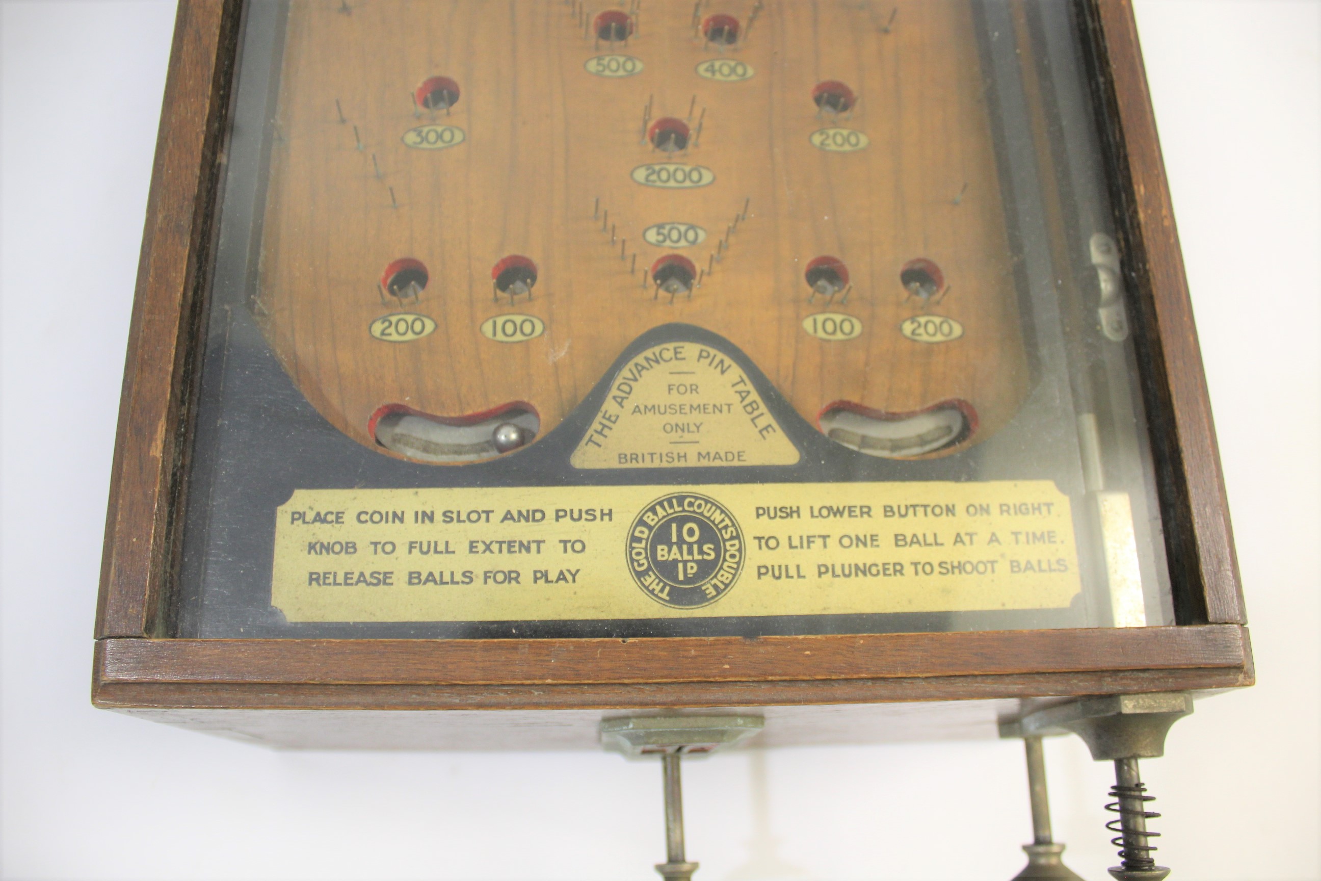 VINTAGE PINBALL GAME - 'THE ADVANCE PIN TABLE' a vintage pinball or bagatelle game The Advance Pin - Image 3 of 4