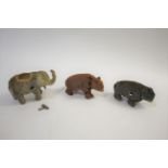 CLOCKWORK TOYS including a Japanese clockwork Elephant (with key), a Japanese clockwork Bear (with a