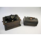 EDISON PHONOGRAPH an Edison Standard Phonograph in an oak case, no horn.