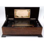 LARGE VICTORIAN MUSICAL BOX - HARP & PICCOLO a large musical box with a 8 air movement with stop/
