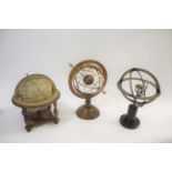 ROLEX INTEREST 3 window display items including a miniature globe, and 2 model Orrery's. Each with a