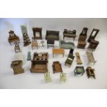 DOLLS HOUSE FURNITURE a variety of dolls house furniture, some antique and some modern. Including