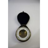 CASED BAROMETER - BOURDON & RICHARDS a brass cased barometer, marked Metallic Barometer, Gold