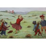 AFTER LOUIS WAIN GOLFING CATS - THE APPROACH; THE PUTT; HOLED OUT Three, chromolithographs, each