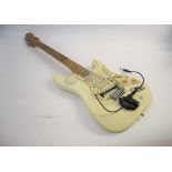 FENDER STRATOCASTER GUITAR a Fender Stratocaster USA guitar, Serial Number E972180 and made in