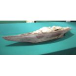 LARGE MODEL YACHT a large wooden hulled model yacht, with various rigging and sails (in mixed