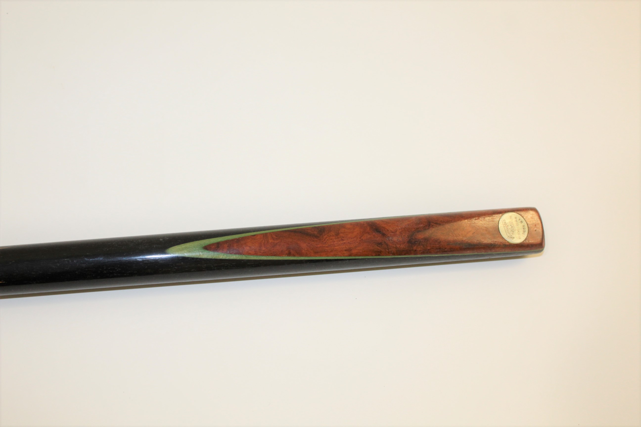 VINTAGE SNOOKER CUE - BURROUGHES & WATTS with a pear wood or maple shaft, with a burr wood, ebony - Image 2 of 7