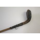VINTAGE GOLF CLUBS including a Forgan & Son hickory shafted driver, with a lead weight on one side