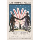 RENE GEORGES HERMANN PAUL LES HYMNES ALLIES, 1917 Colour lithograph, published by Nouvel Essor,