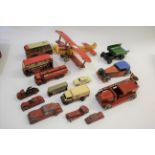 DIE CAST TOYS including a Meccano die cast car, Meccano aeroplane, a Chad Valley Fire Engine, 2