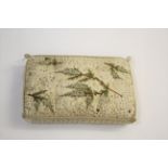 19THC PIN CUSHION an interesting early 19thc cream silk pin cushion, embroidered with white