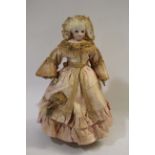 19THC FRENCH FASHION DOLL a French Barrois type fashion doll circa 1860, with a bisque swivel head