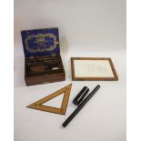 WINSOR & NEWTON ARTIST PAINT BOX a mahogany artist box with various compartments inside, marked on