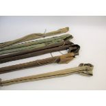 VINTAGE FISHING RODS 5 various rods including an early Hardy 2 piece cane rod with 2 tops (same