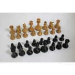 JACQUES STAUNTON CHESS SET a complete boxwood and ebony chess set, with two pieces of each side