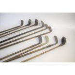 VINTAGE GOLF CLUBS a variety of hickory shafted golf clubs including Cann & Taylor, R Simpson, Cyril