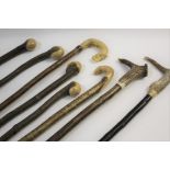 HAND MADE WALKING STICKS - BRIAN BANNISTER a collection of 8 walking sticks made by Brian Bannister,