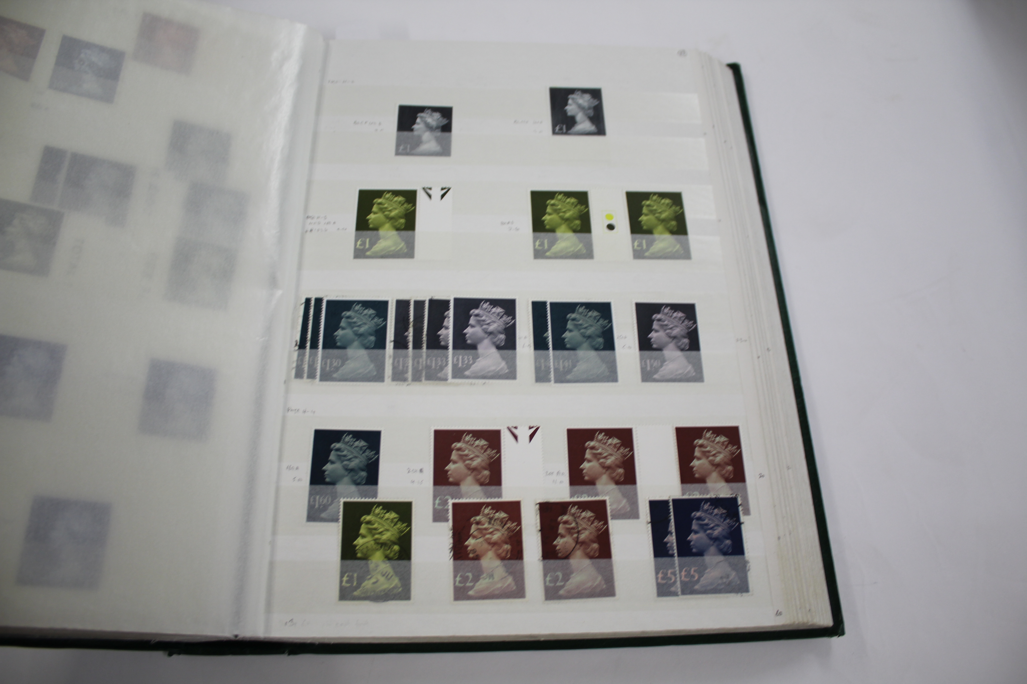 GREAT BRITAIN STAMPS a green stock book with Great Britain from 1952 Wildings U/M and used, - Image 18 of 18