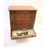 COLLECTORS CABINET & BUTTERFLIES a 8 drawer pine cabinet with various Butterfly and Moth speciemens,