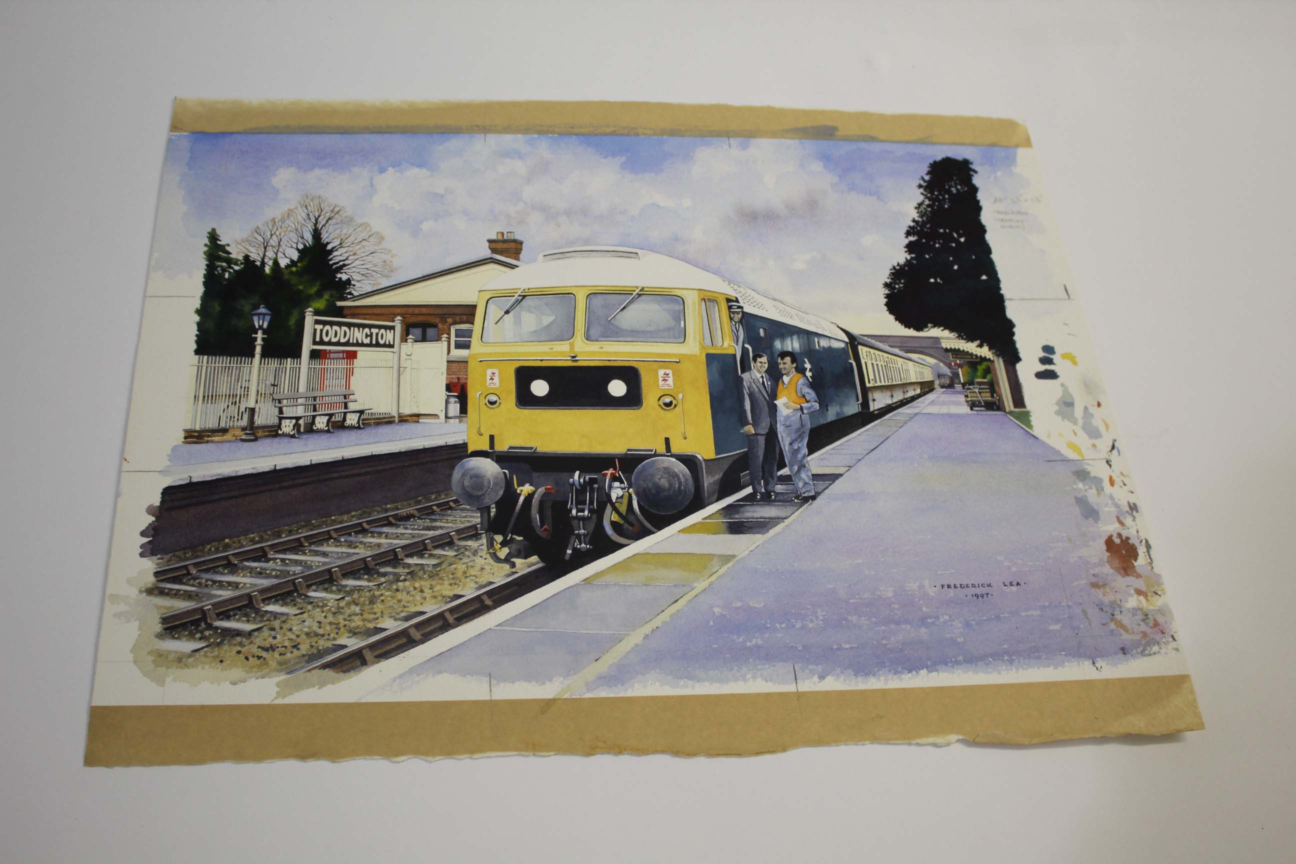 FREDERICK LEA - RAILWAY WATERCOLOUR OF TODDINGTON STATION an original watercolour of Toddington