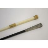 2 19THC CONDUCTORS BATONS - BENOIT 'BENNO' HOLLANDER including a baton with an ebony shaft, fan