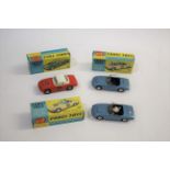 CORGI TOYS - LOTUS ELAN 3 boxed models including 319 Lotus Elan Coupe (red body and white top),