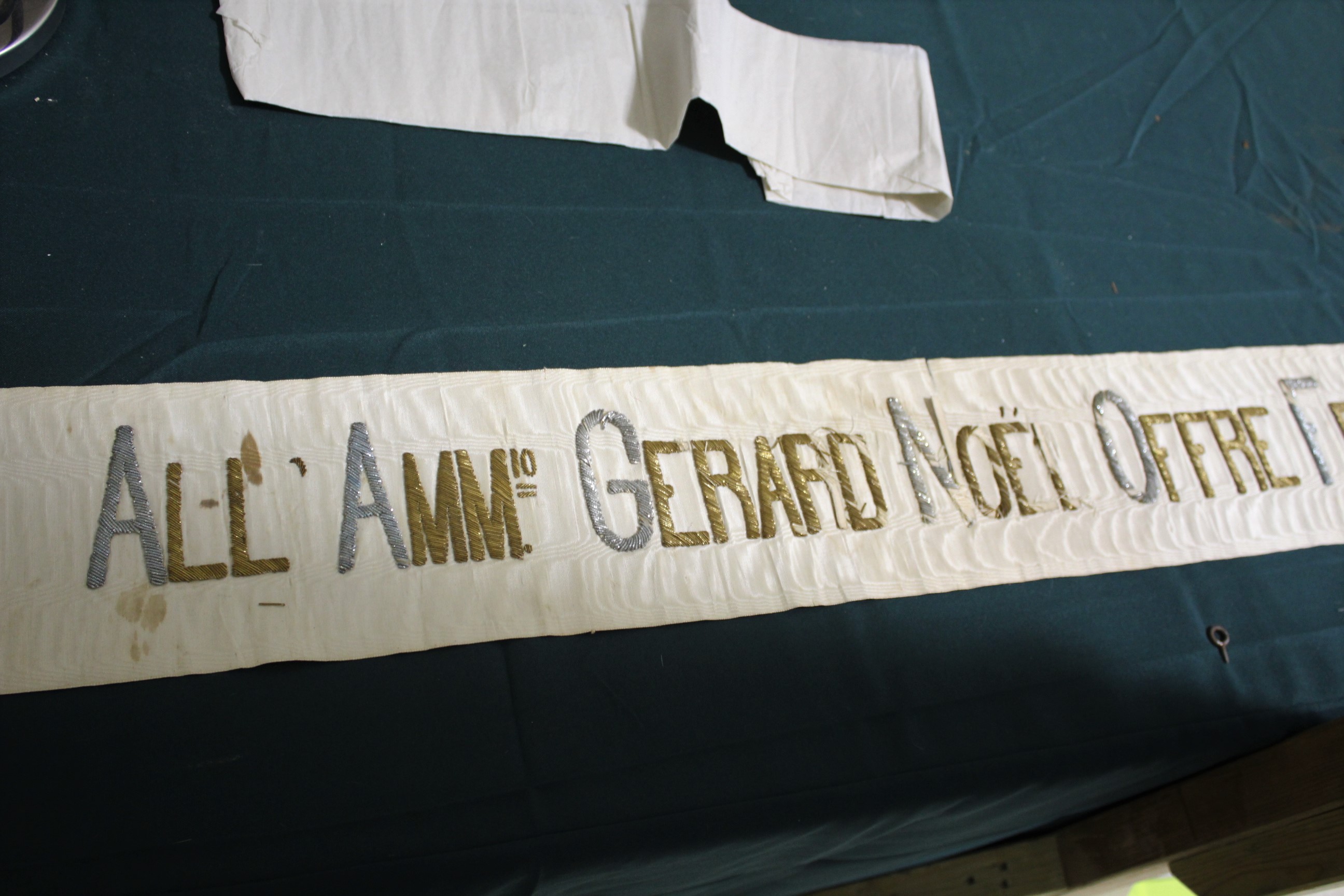 EMBROIDERED BANNER & MEDAL - ADMIRAL NOEL, JAPANESE INTEREST a silk banner embroidered in metallic - Image 2 of 5