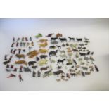 LEAD FIGURES & ANIMALS a collection of lead figures including Indians and Military figures (