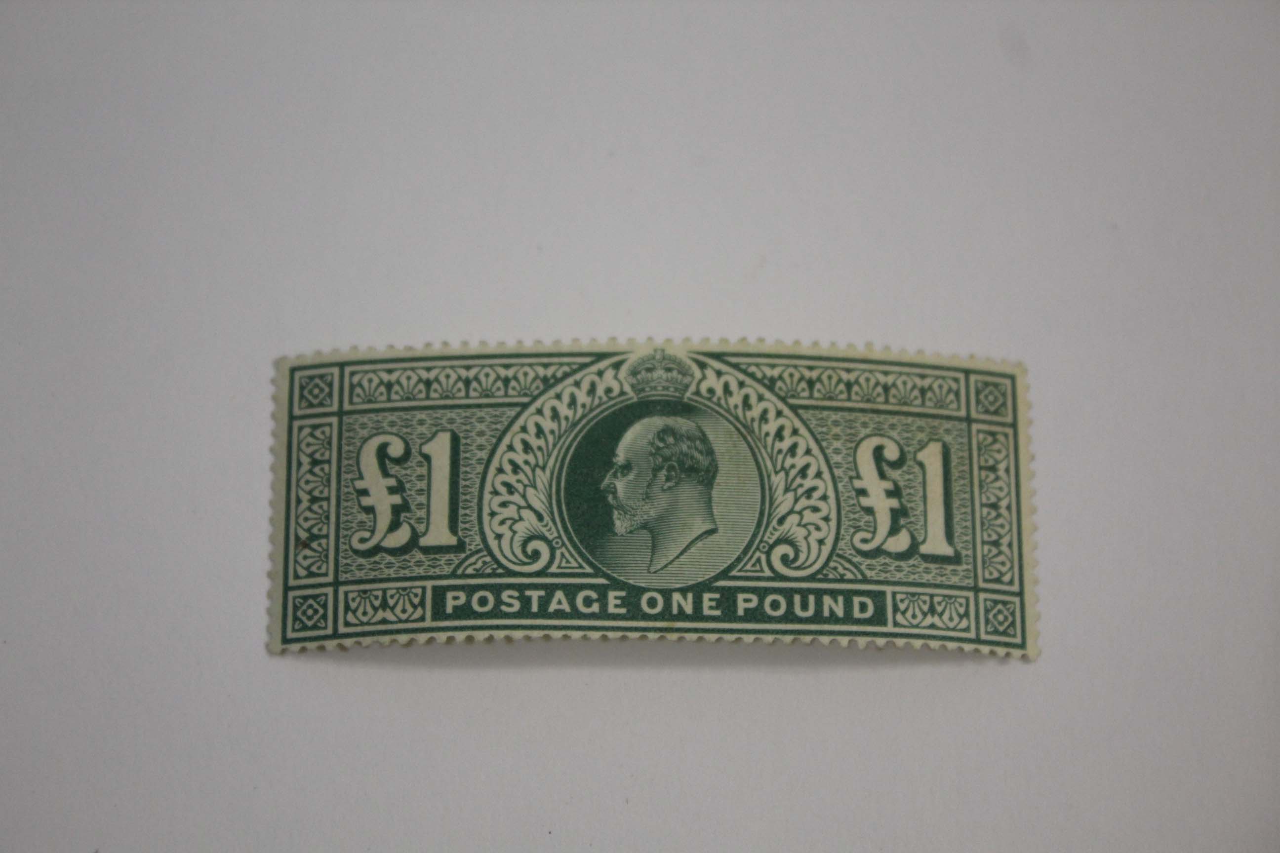 1902 £1 STAMP a 1902 £1 dull blue green mint, SG266.