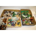 GOOD QUANTITY OF BRITAINS FLORAL GARDEN ITEMS, together with Britains and other farm and zoo related