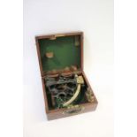 19THC CASED SEXTANT - W HEATH, PLYMOUTH a 19thc sextant with a turned ebony handle with a brass