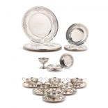 A Whiting Sterling Silver Part Dinner Service