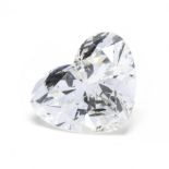 Unmounted Heart Brilliant Cut Diamond with Gold Mount