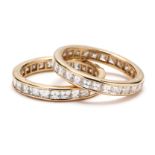 Pair of 18KT Gold and Diamond Eternity Bands, Oscar Heyman & Brothers