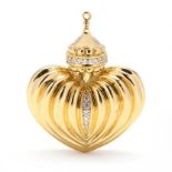 Gold and Diamond Heart Motif Pendant