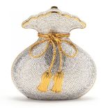Gold and Silver Miser's Bag Minaudiere, Judith Leiber