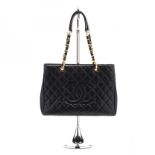 Quilted Black Caviar Lambskin Tote, Chanel