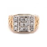 Gent's 14KT Bi Color Gold and Diamond Ring