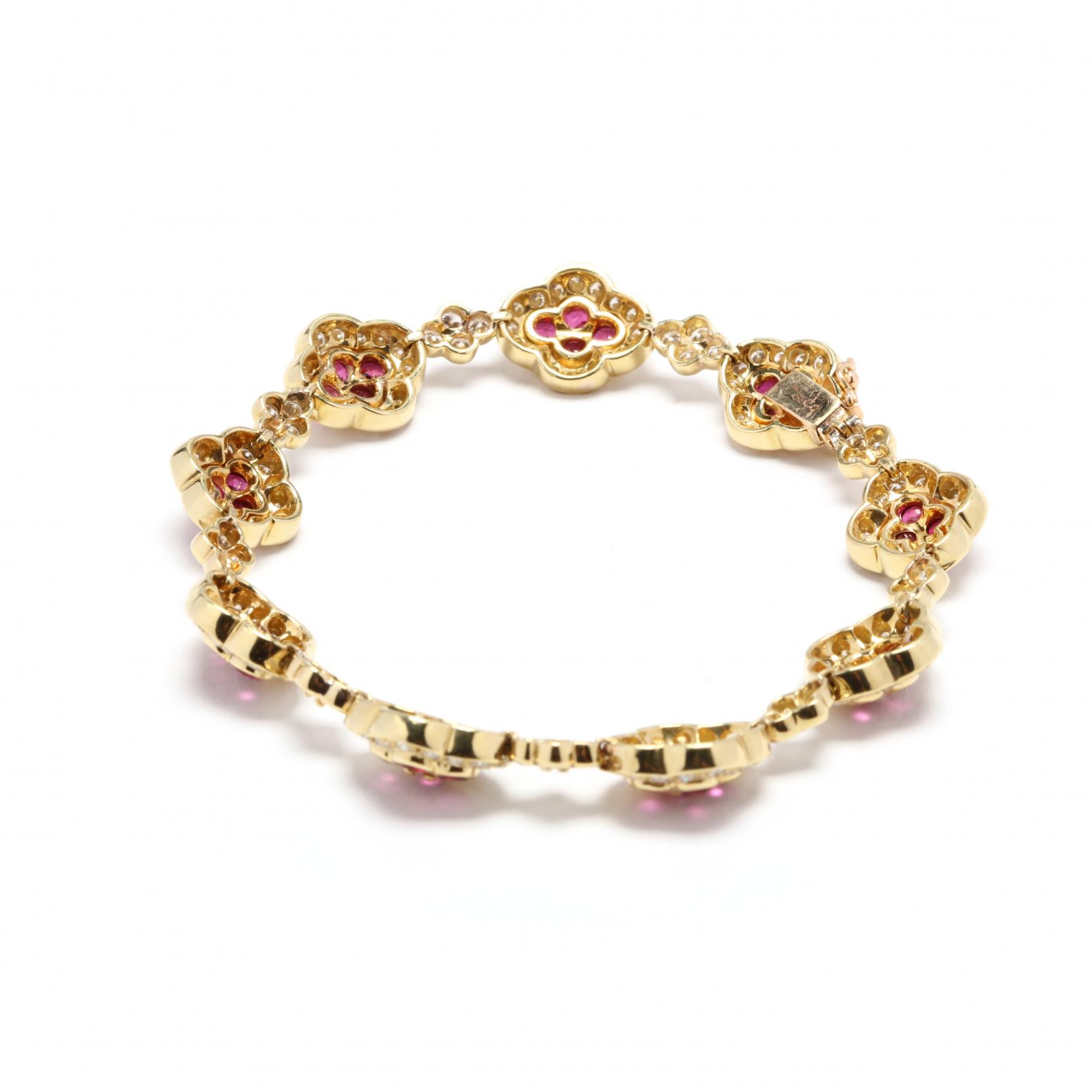 Gold, Diamond, and Ruby Bracelet - Image 3 of 4