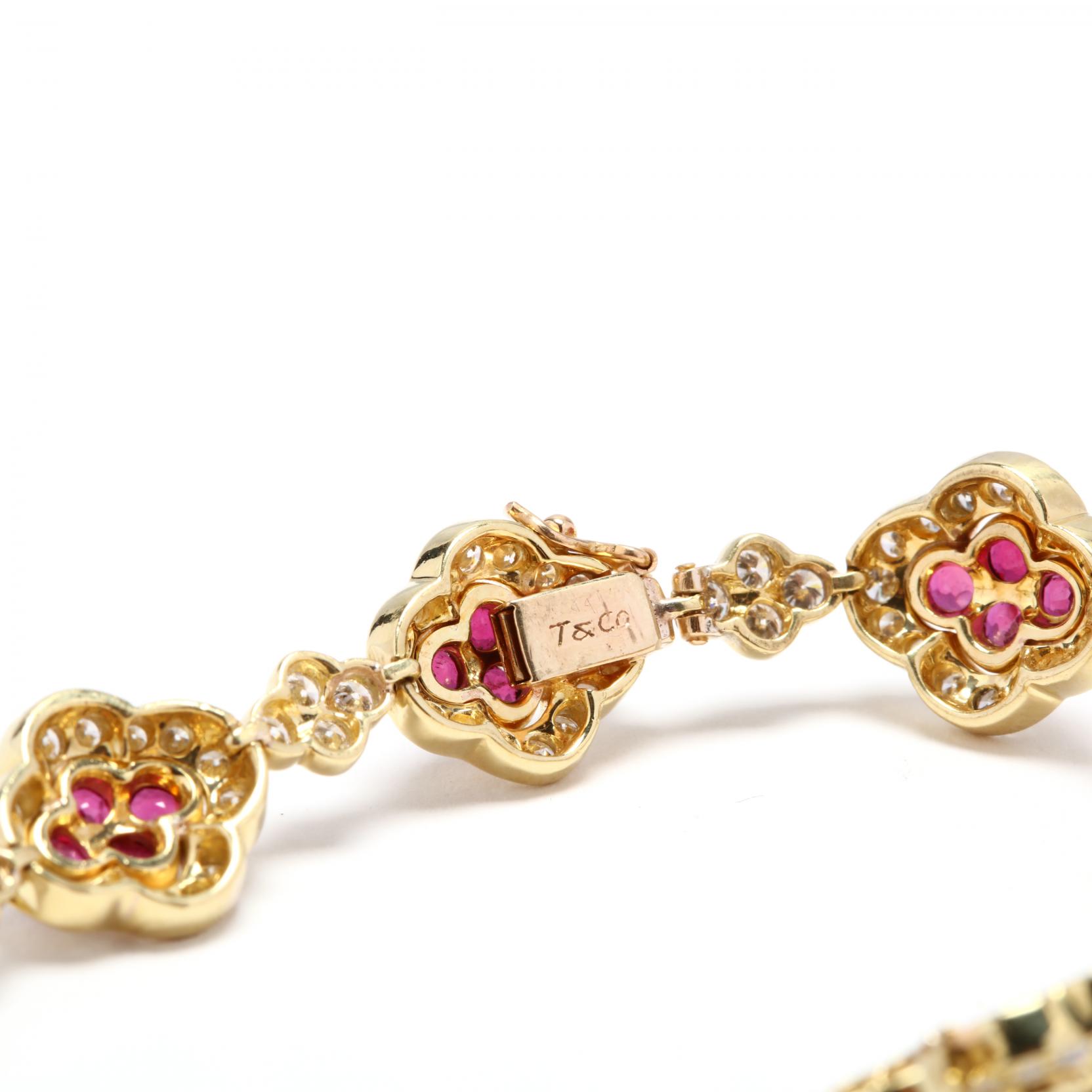 Gold, Diamond, and Ruby Bracelet - Image 4 of 4