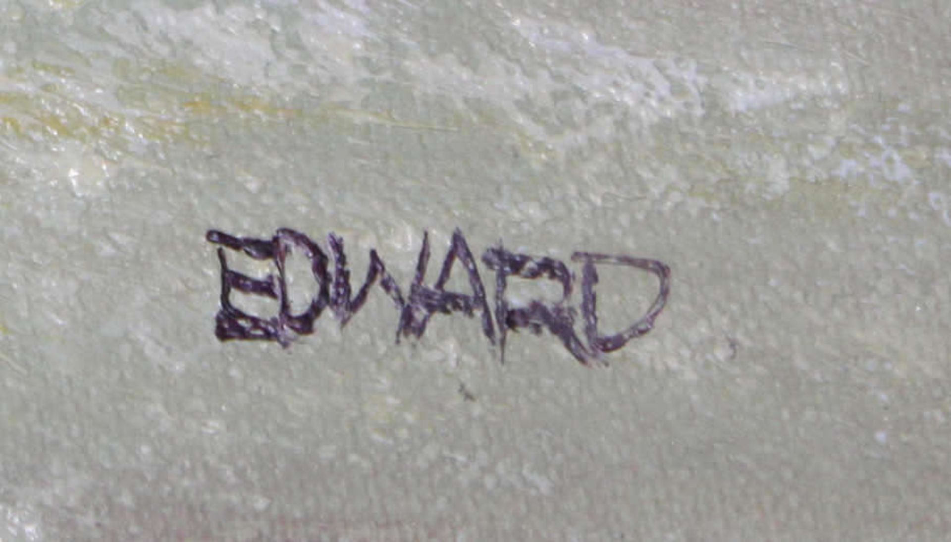 Edward, Ölgemälde auf Leinwand "Südländische Landschaft", rechts unten Signatur Edward, Maße: Breite - Bild 3 aus 3