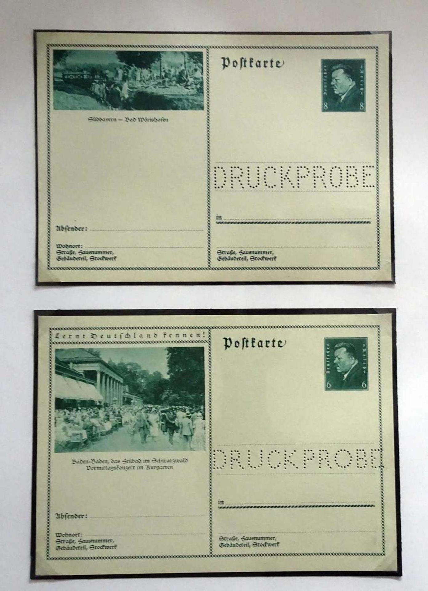 Deutsches Reich - Ganzsachen, 1926/41, Lot von 22 Ganzsachenkarten mit amtlicher Lochung " - Image 3 of 4