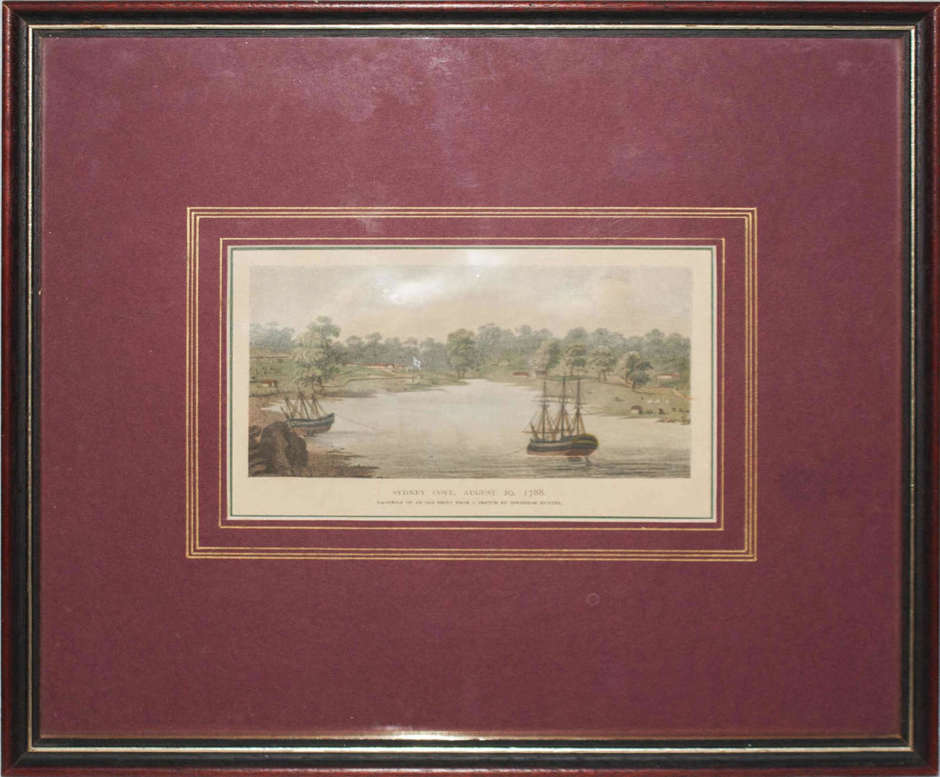2 Drucke hinter Glas gerahmt. 1x Ansicht Kapstadt sowie 1x Sydney Cove August 20. 17882 prints - Bild 3 aus 3