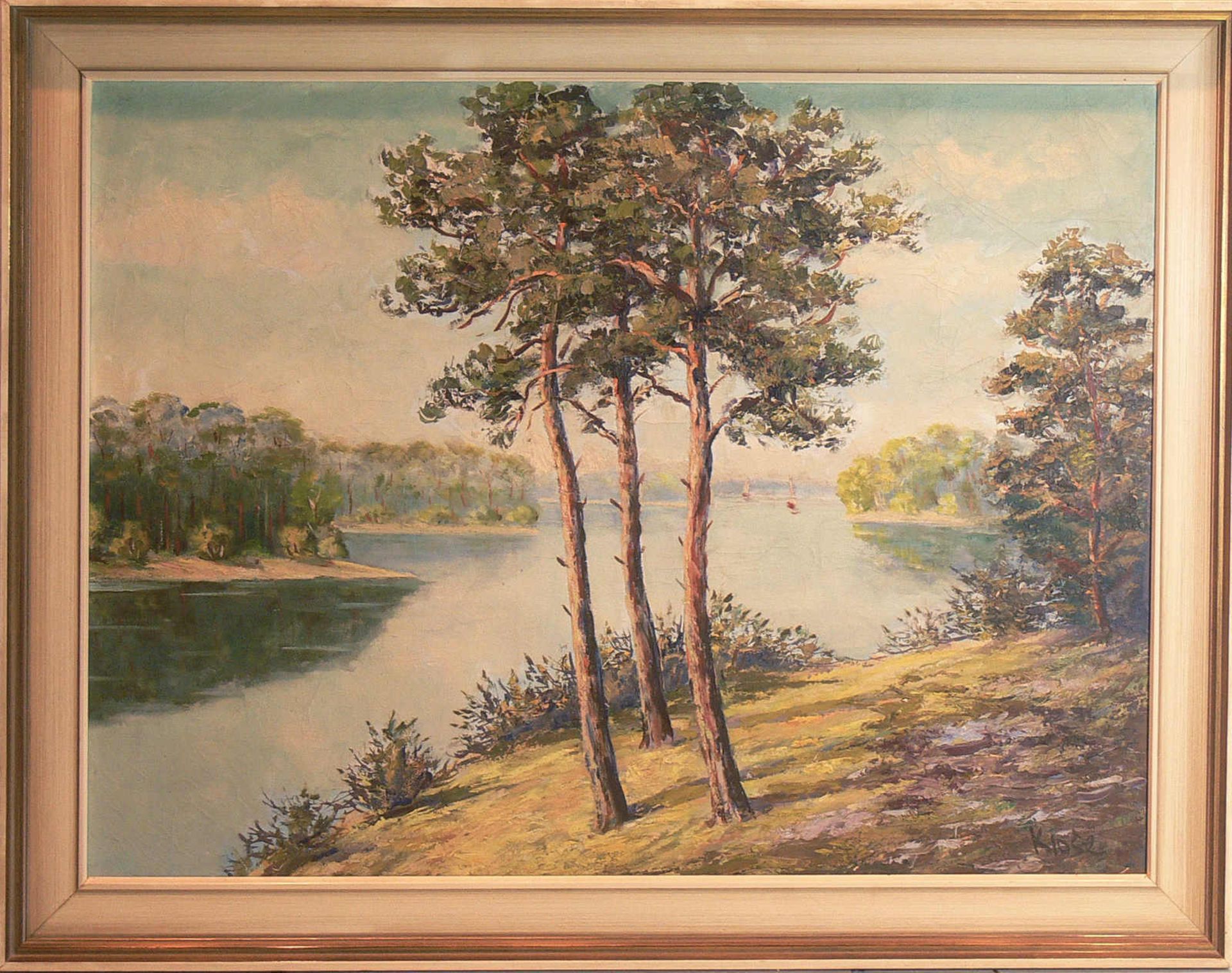 Rudolf Klose (1910-1976), Ölgemälde auf Leinwand," Kiefern im Sonnenlicht", rechts unten Signatur