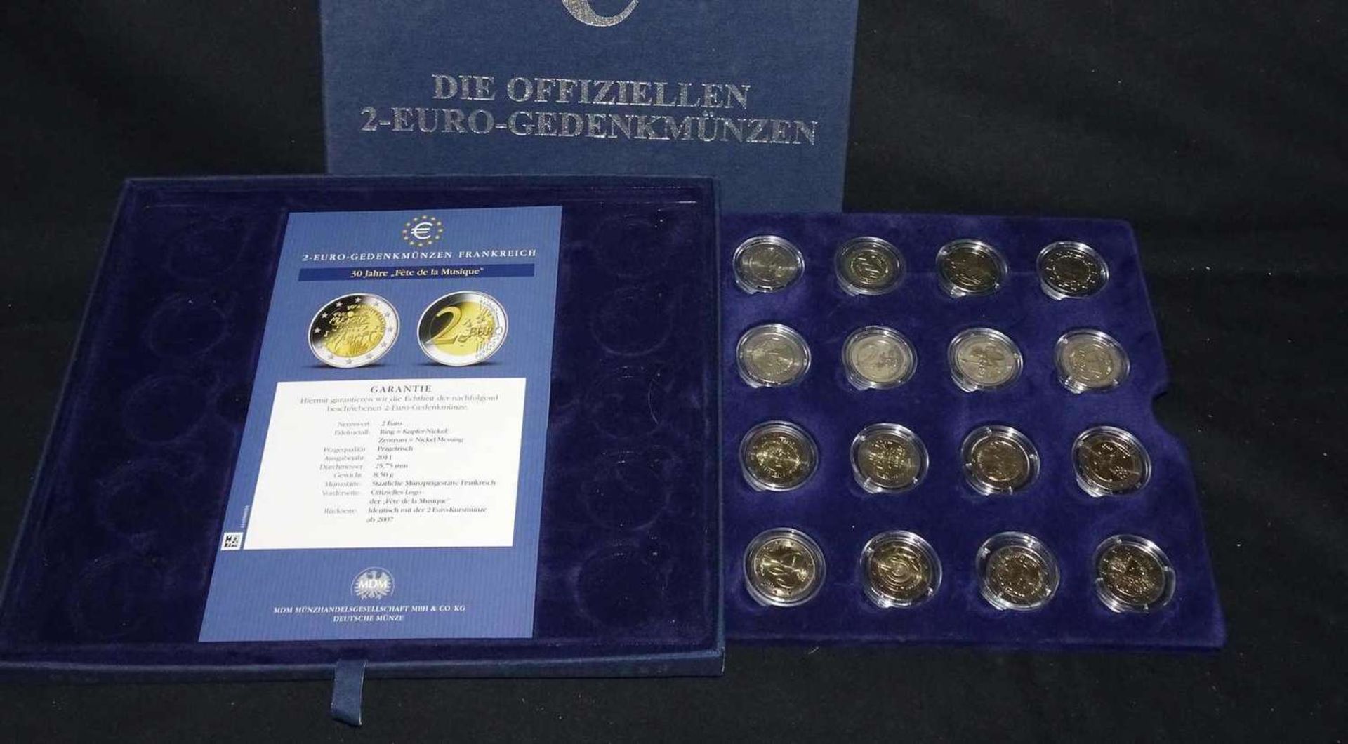 Europa - schönes Lot 2 Euro Münzen, meist unzirkuliert, insgesamt 16 Stück. Bitte besichtigen.Europe