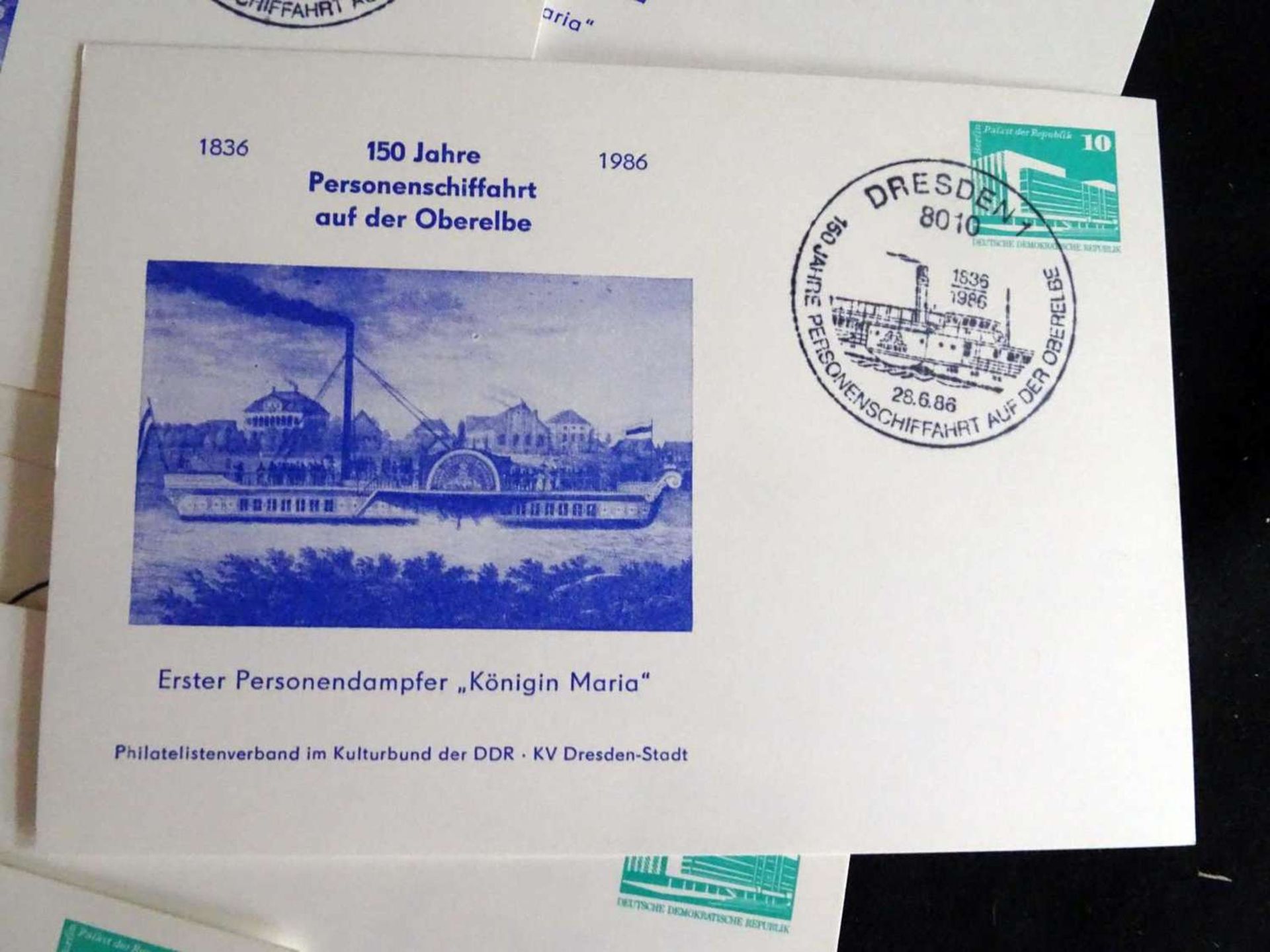 DDR Ganzsachen, 1986 Privatpostkarte 10 Pfg. "150 Jahre Personenschiffahrt auf der Oberelbe", PP17- - Bild 2 aus 2