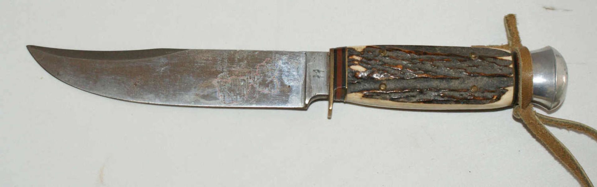 Fa. Robert Klaas Solingen, Jagdmesser 2 Storchenpunze mit Hirschhorngriff.Gesamtlänge ca. 23 cm, - Bild 2 aus 4