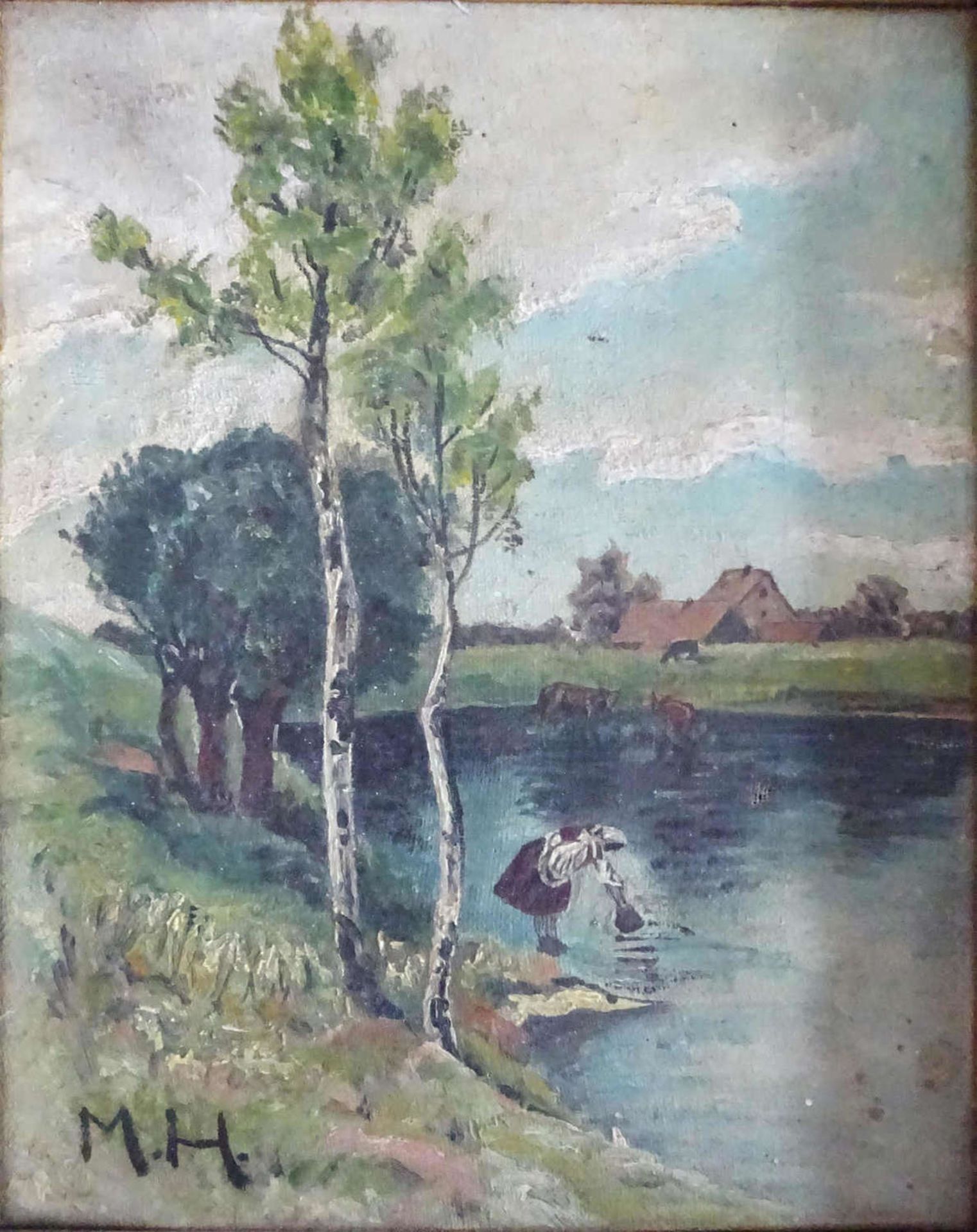 M. Hölterhof, 2 Gemälde, Öl/Acryl auf Leinwand, gerahmt. Maße mit Rahmen: Höhe ca. 30 cm, Breite ca. - Bild 3 aus 3