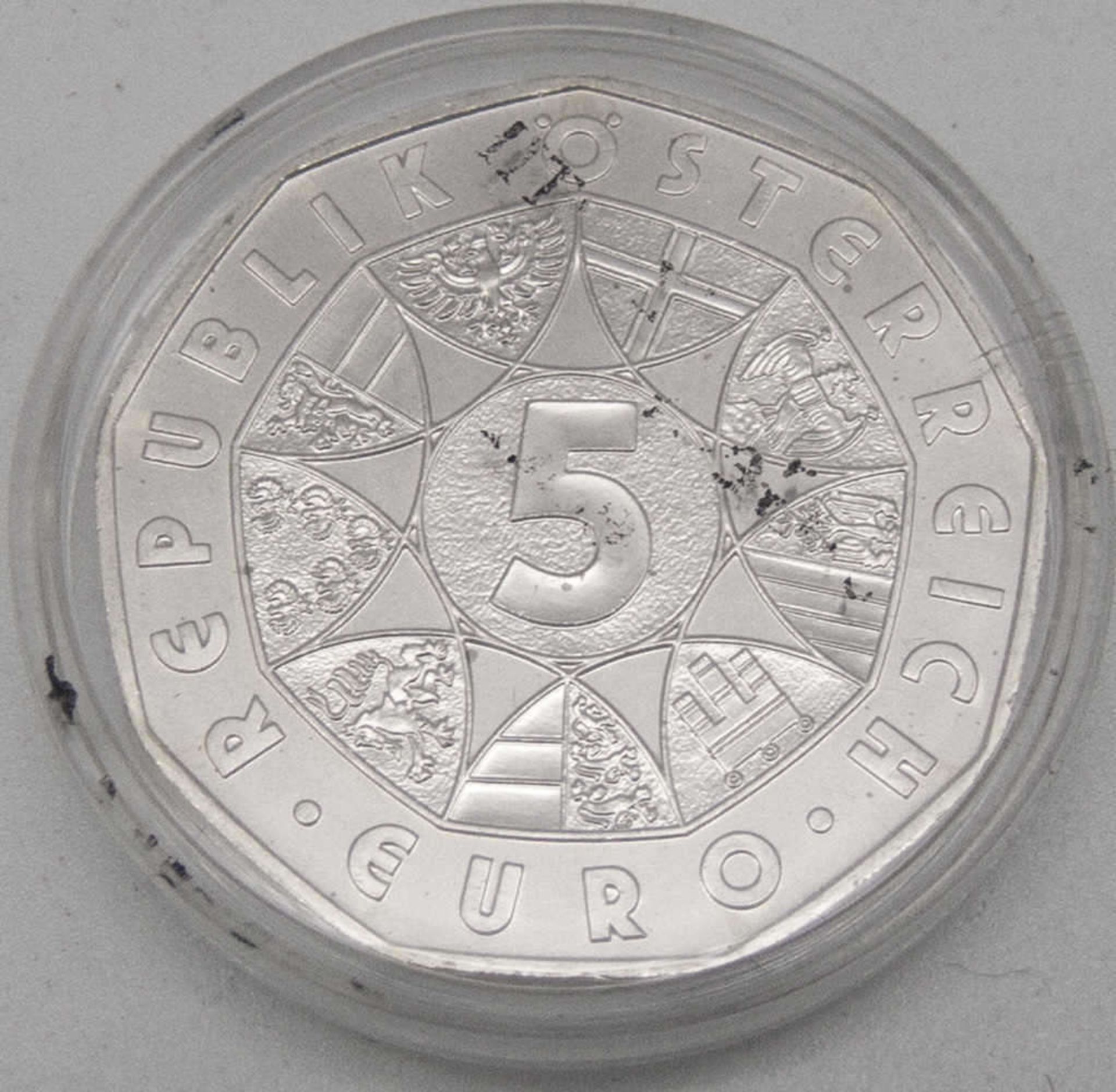 Österreich 2005, 5.- Euro - Silbermünze "Beethoven". Erhaltung: stgl. - Bild 2 aus 2